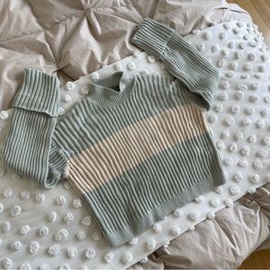 Everlane Cropped Mock Neck Ribbed Sweater